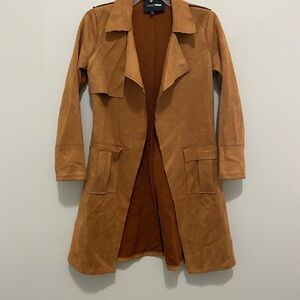 Fashion Nova Tan Suede Trench Coat